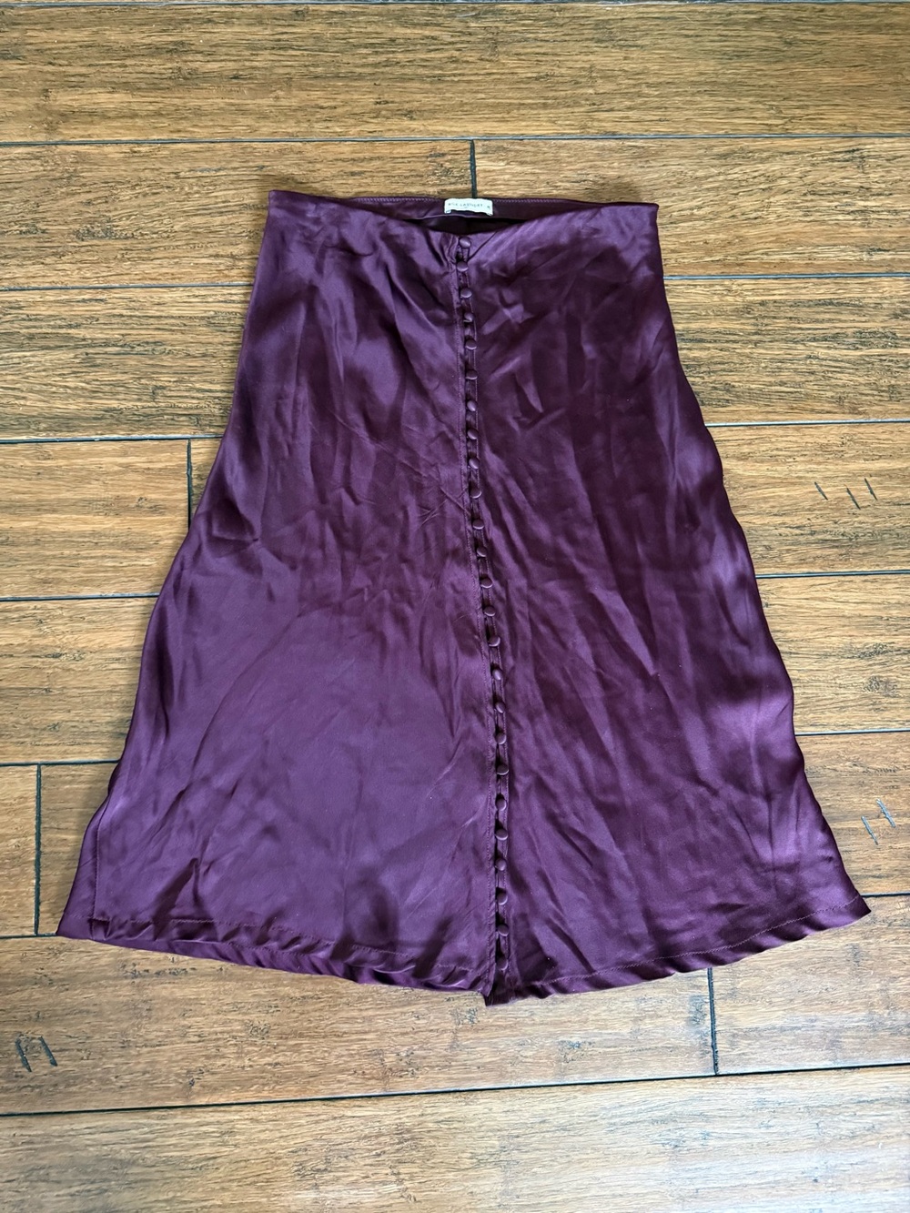 Silk Laundry Button-Down Burgundy Maxi Skirt Size M | Romantic Feminine Y2K